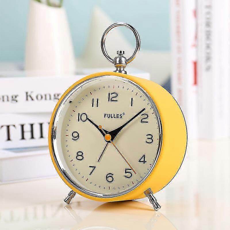 2025 Analog Alarm Clock Non Ticking With Night Light Snooze Function Round Retro Alarm Clock Battery Operated Clock For Bedroom Living Room For Kidsye