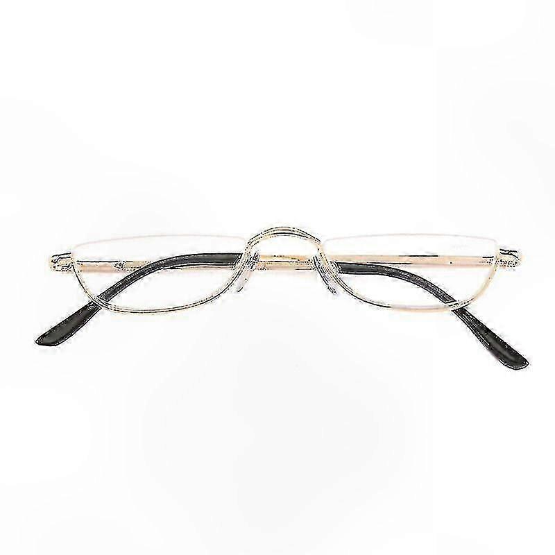 Semi Rimless Reading Glasses with Metal Spring Hinges and Half Moon Design 1.0 to 4.0 Magnification Power for Comfortable Vision Support