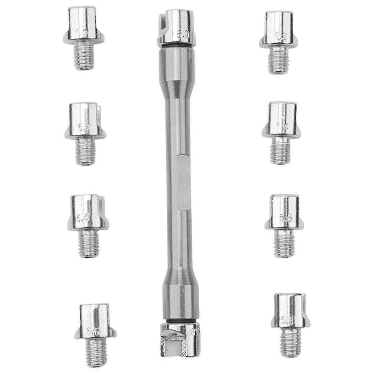Motorcycle Handle Spoke Wrench Set 5.0-6.8 Length 93mm Silver