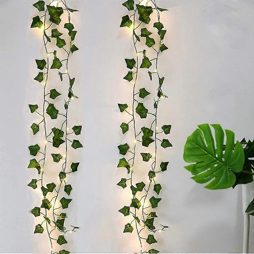 Artificial Ivy,2 Pcs 2m Leaf Fairy Lights,artificial Plants With