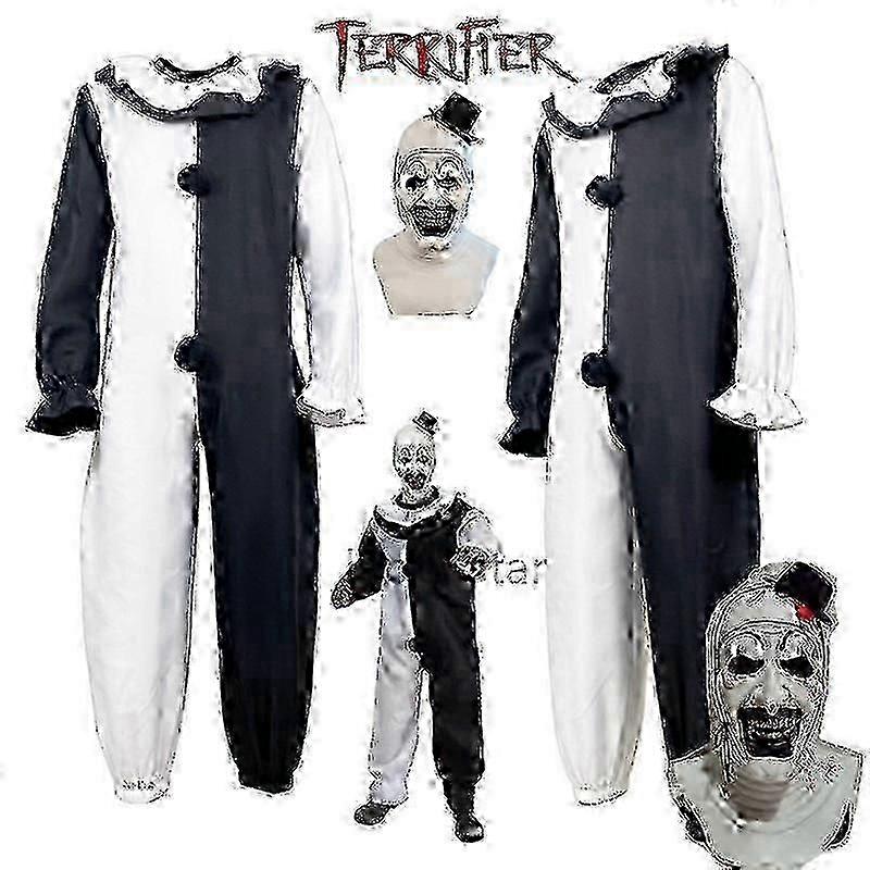Art The Clown Cosplay Costume - Terrifier 2 Jumpsuit Mask Set For Halloween (men Women)