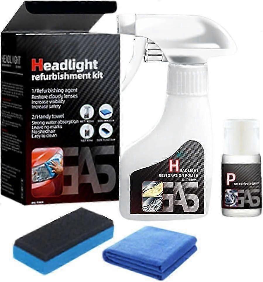Automotive Headlamp Restoration Kit with Scratch-Resistant Coating, 180ml
