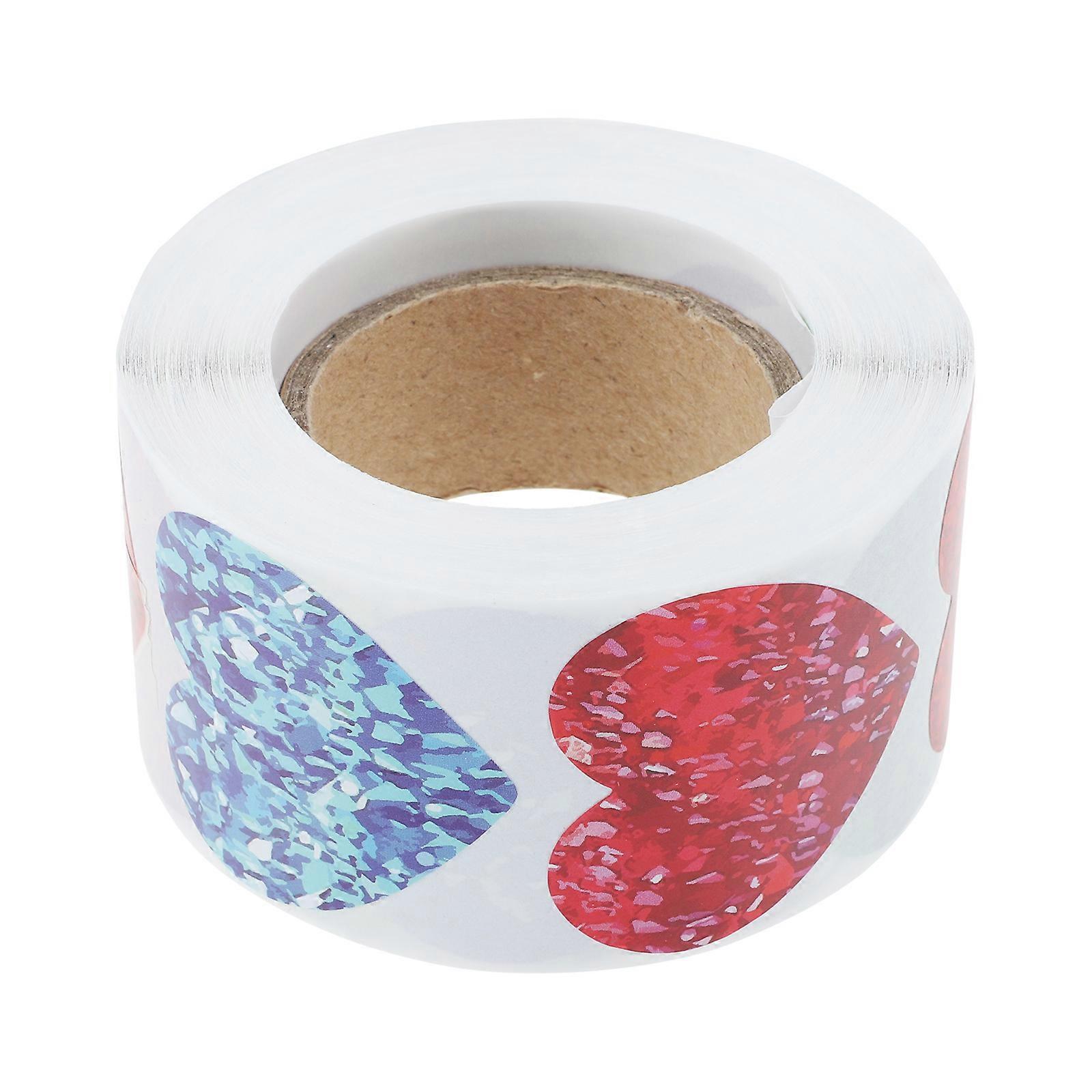 Gift Packing Labels for Sealing 2 Rolls Heart Shape Wrapping Stickers