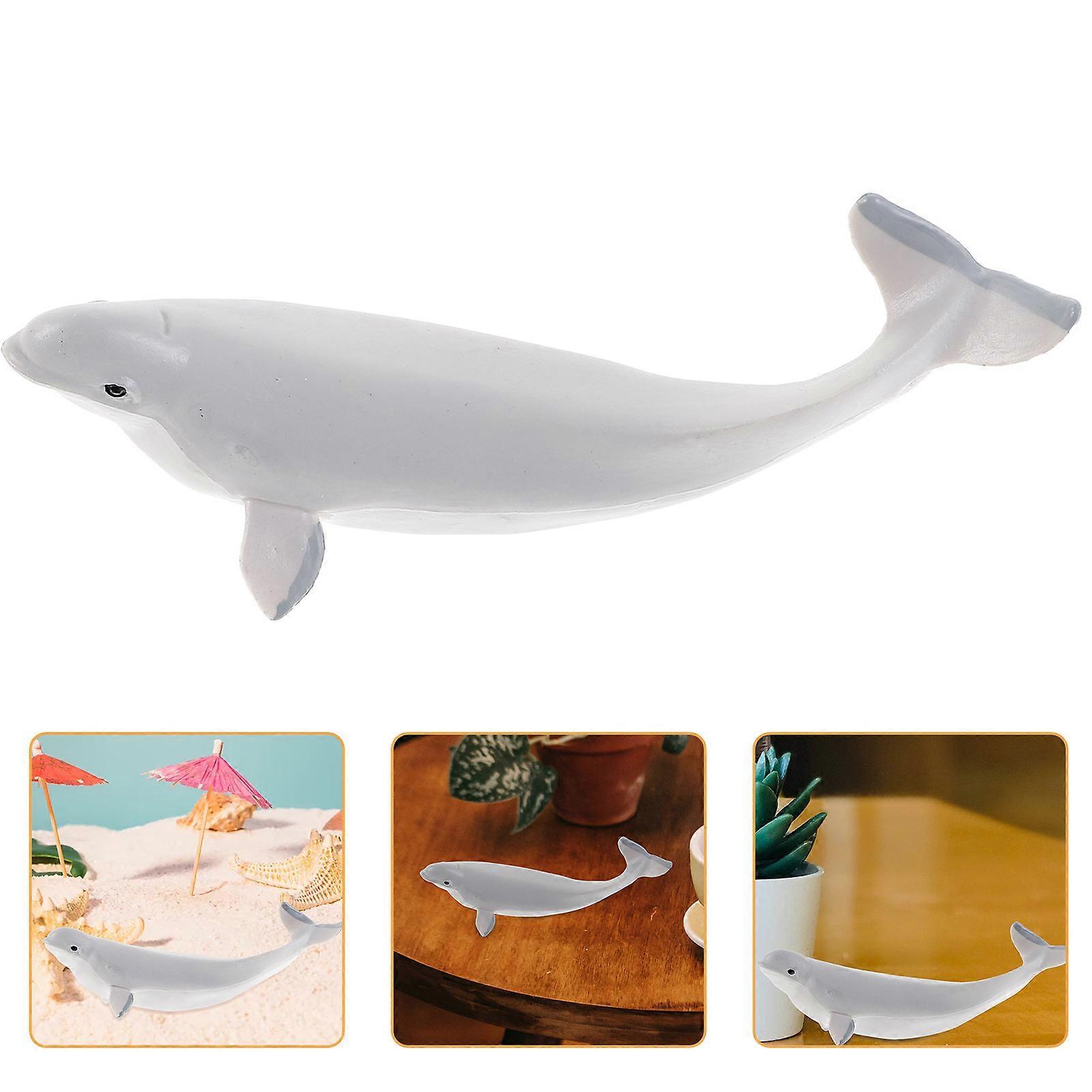 Whale Toy Plastic Simulation Model for Decor 2Pcs Realistic Whale Figures