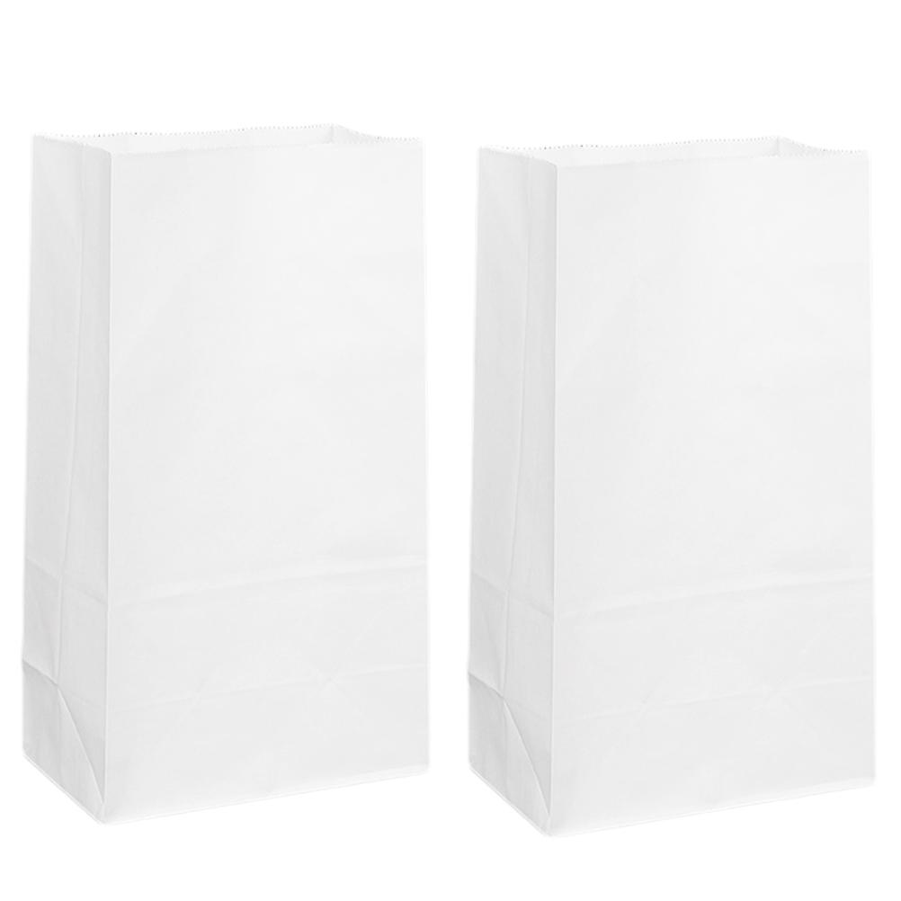 Dessert Paper Bags Square Bottom for Storing Things 50Pcs White Paper Bags