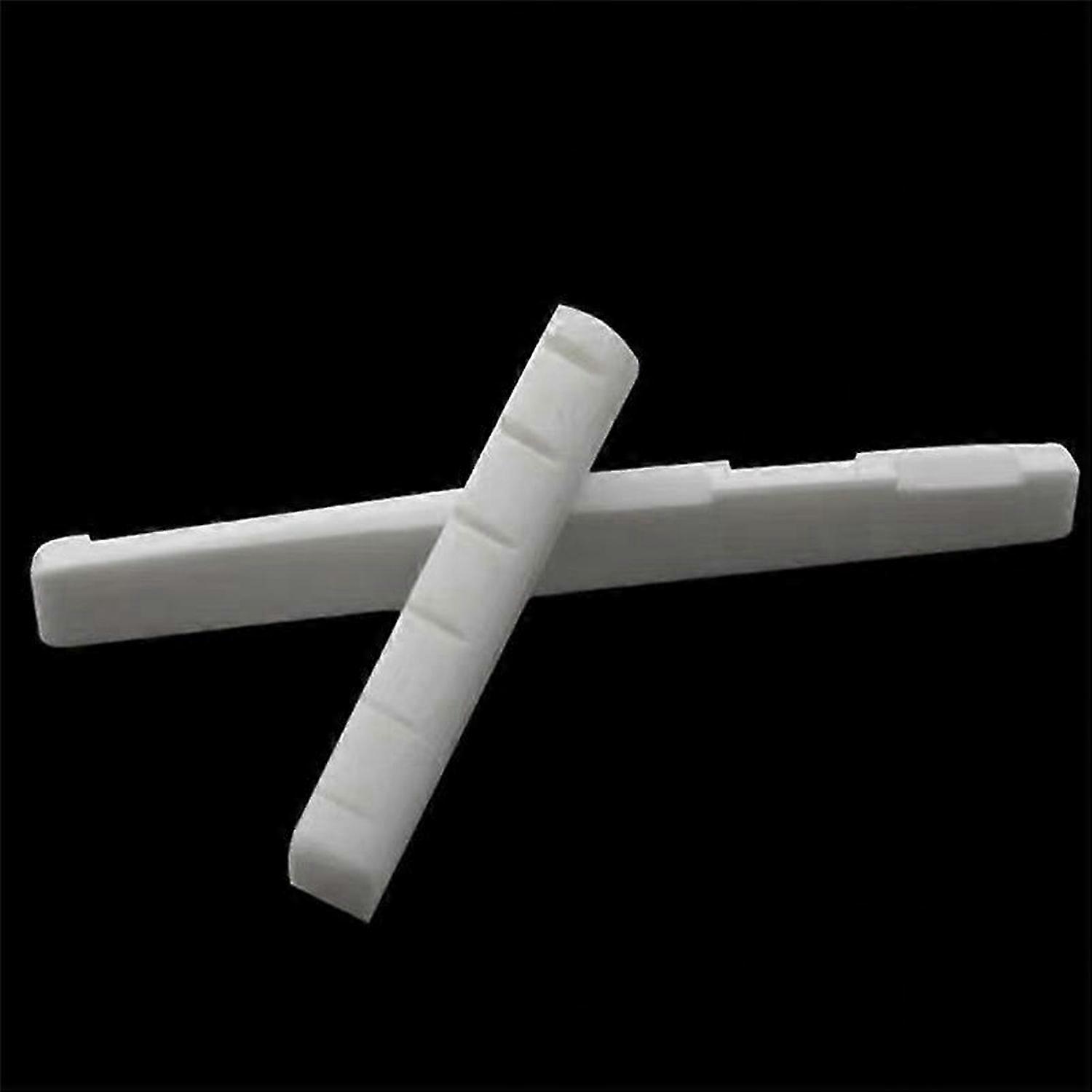 4 Pcs 6 String Acoustic Guitar Bone Bridge Saddle 72mm and Nut 43mm Bone Nut Top Folk Pillow Folk Bo