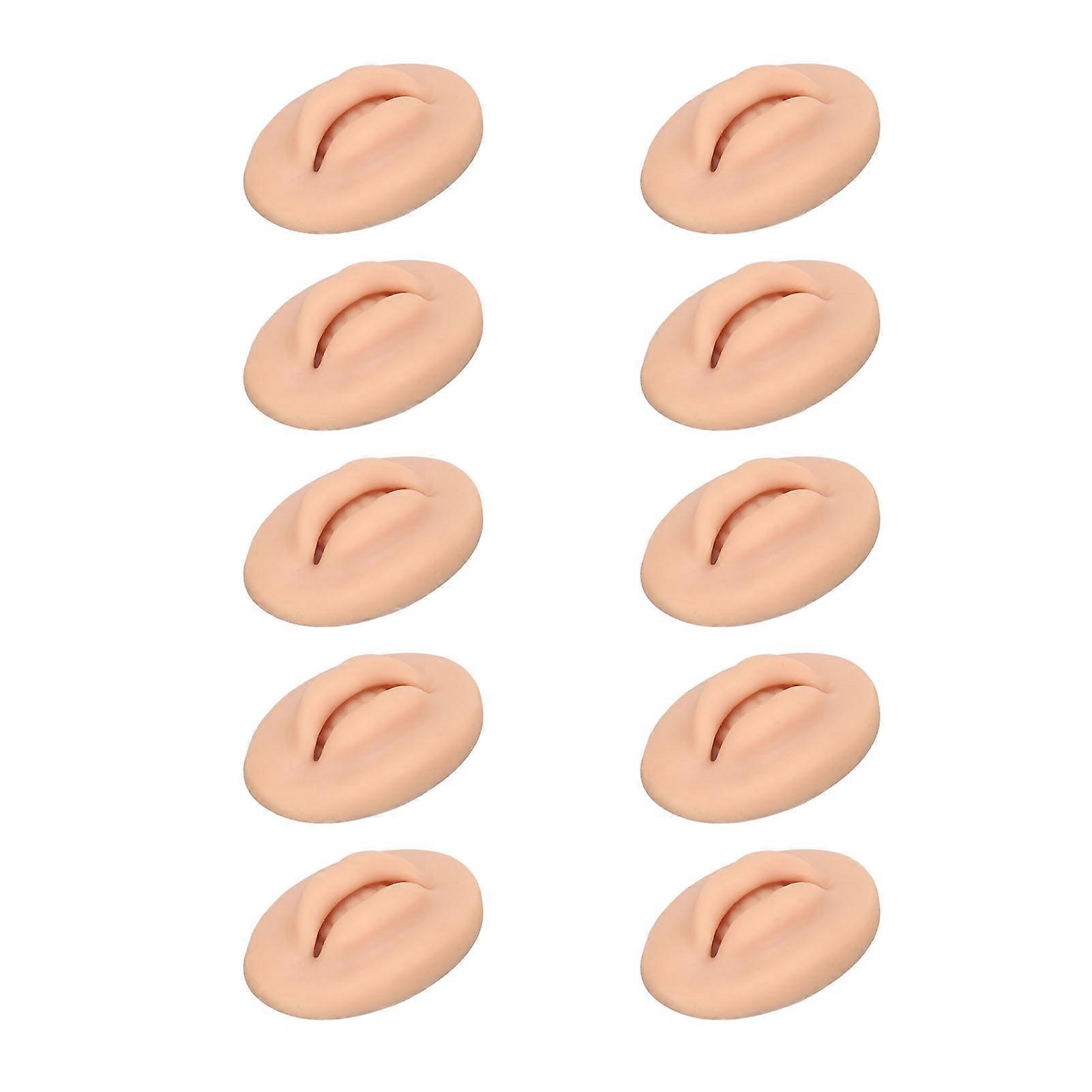 10PCS Silicone Prática Lábios Boca Aberta 7.5x5x2cm para Treinamento