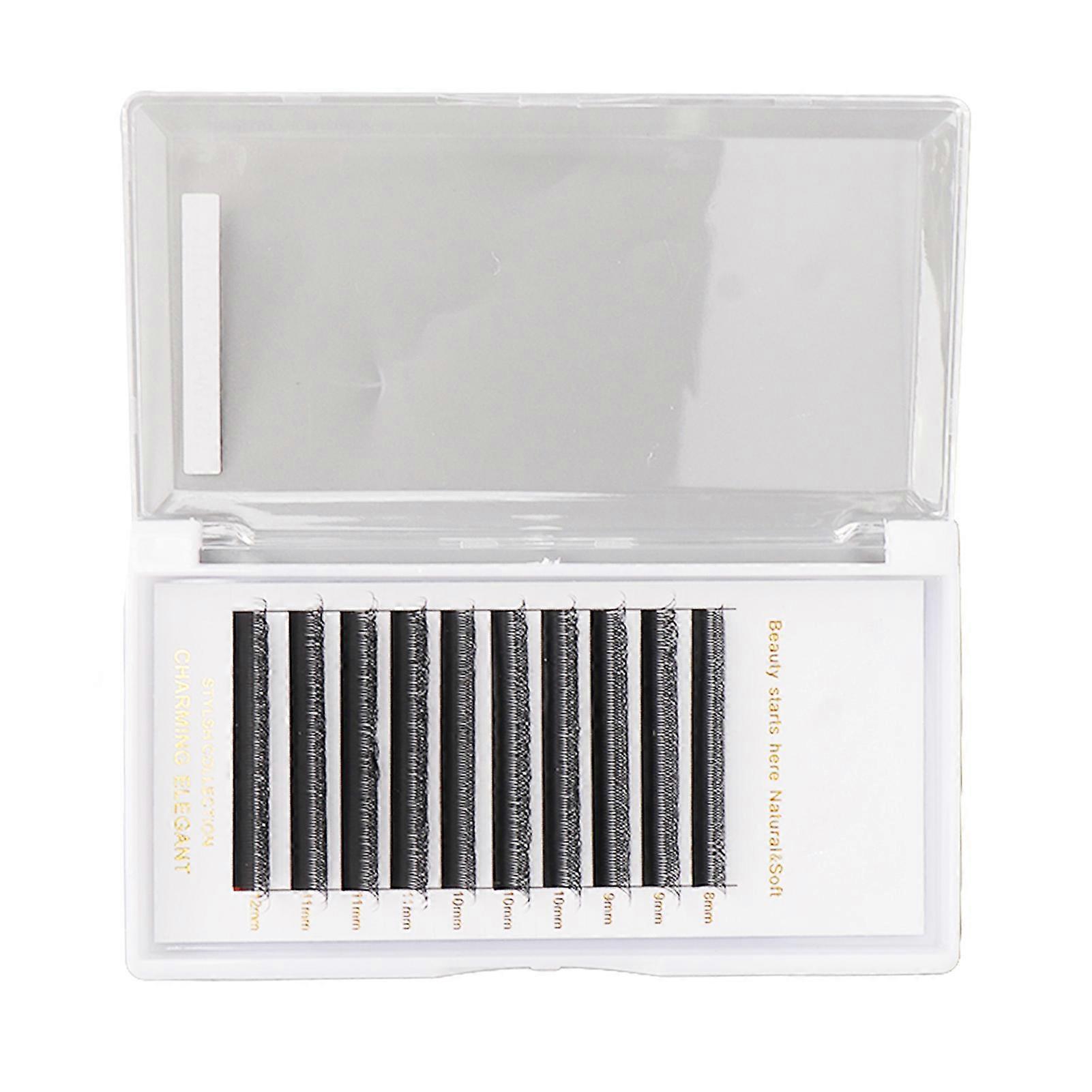 10 Rows 6D W Type False Eyelashes 0.07mm Thick 8-12mm D Curl