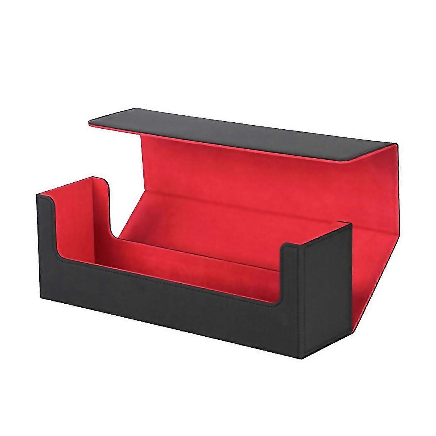 For Card Storage Box For Trading Cardspu Card Deck Case Blackred