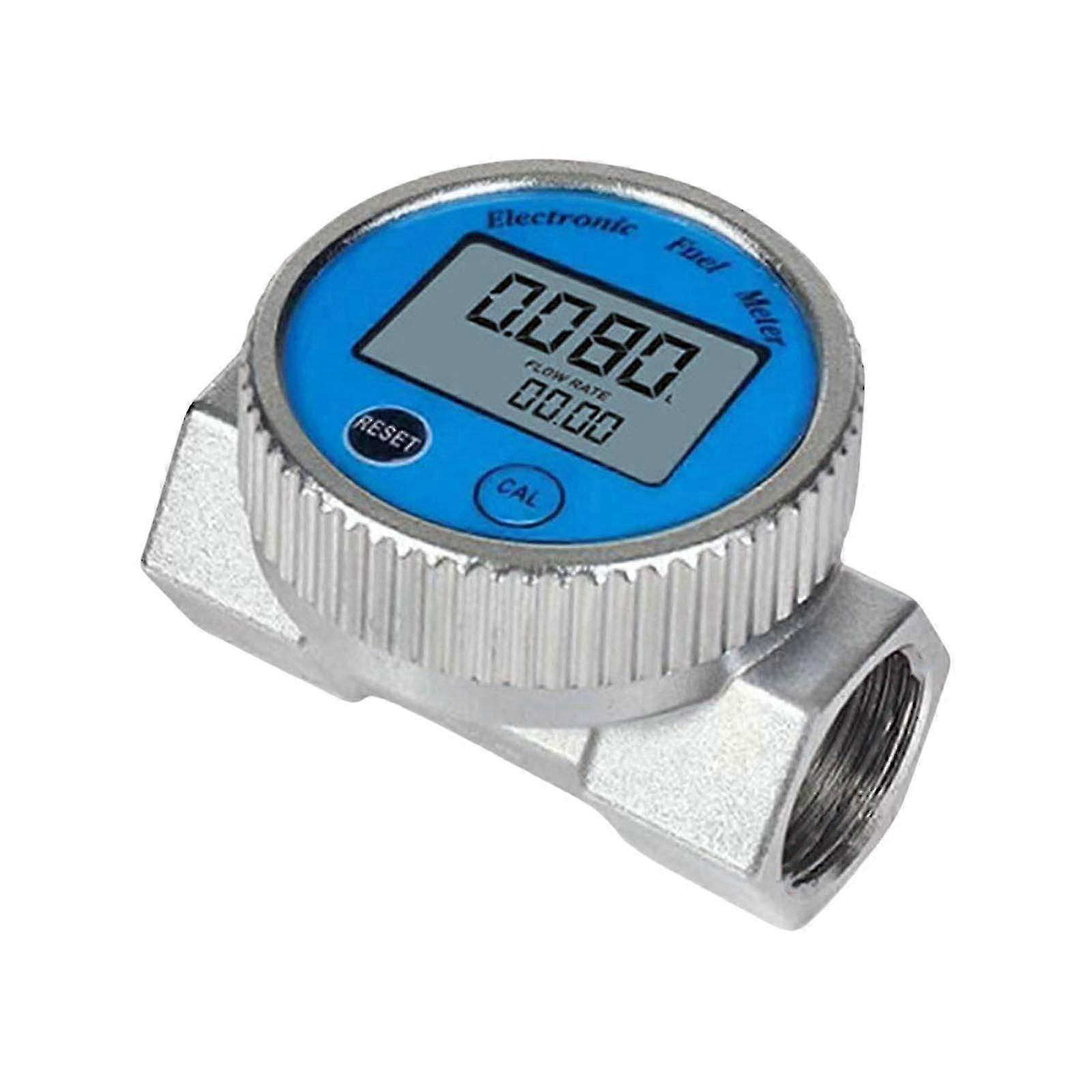 DN20/DN25 Digital Flowmeter for Water Oil Waterproof Stainless Flow Control Meter Support QTS PTS L GAL