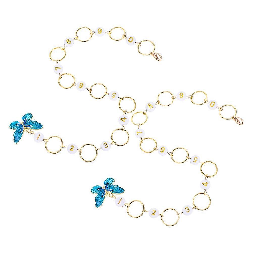 Knitting Row Counter Chain Metal Crochet Stitch Markers 4Pcs