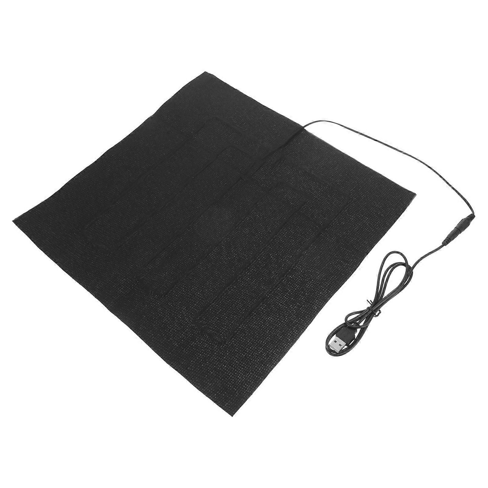 Portable Reptile Heated Pad USB Pet Cushion 2Pcs Black Cloth Material