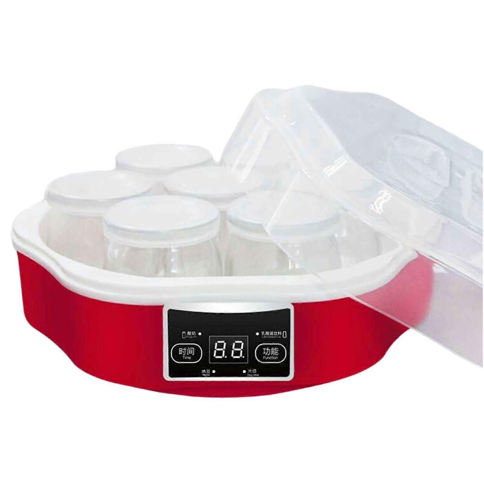 Yogurt Maker Temperature Control Constant Temperature Heating Low Power Consumption Red 7Point Cup 250x130mm