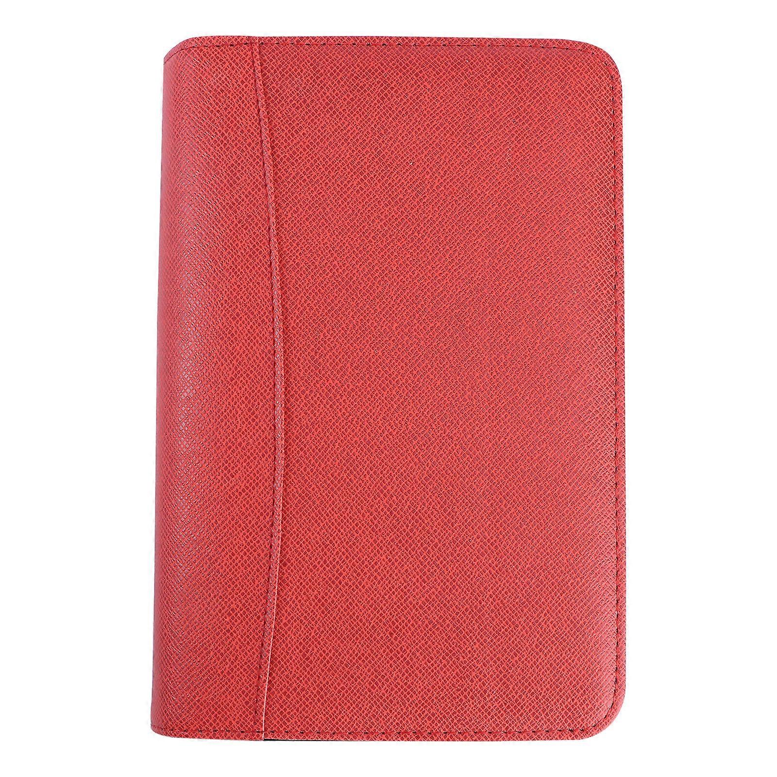 Red A6 Organizer for Meeting Use 2Pcs Faux Zipper Notebook with Calculator
