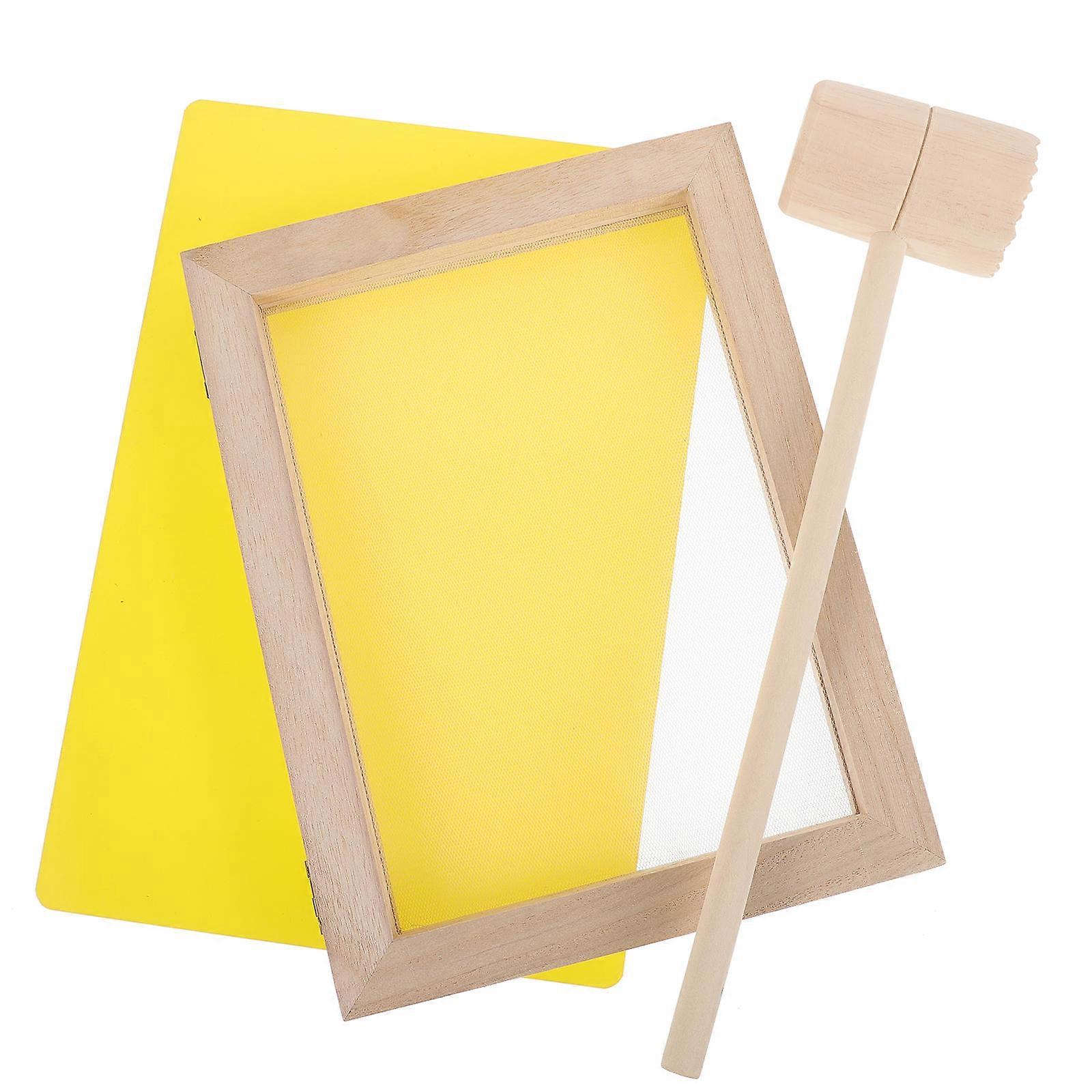 Paper Craft Frame Wooden Mold for DIY 2Sets with Hammer and Base