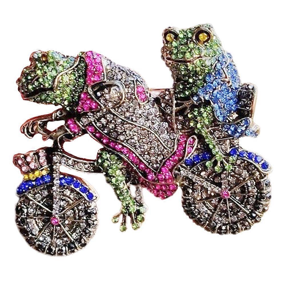 Vintage Frog Shaped Brooch Pins Suitable For Everyday Wear And Parties In Multi Color Zinc Alloy Material 2Pcs