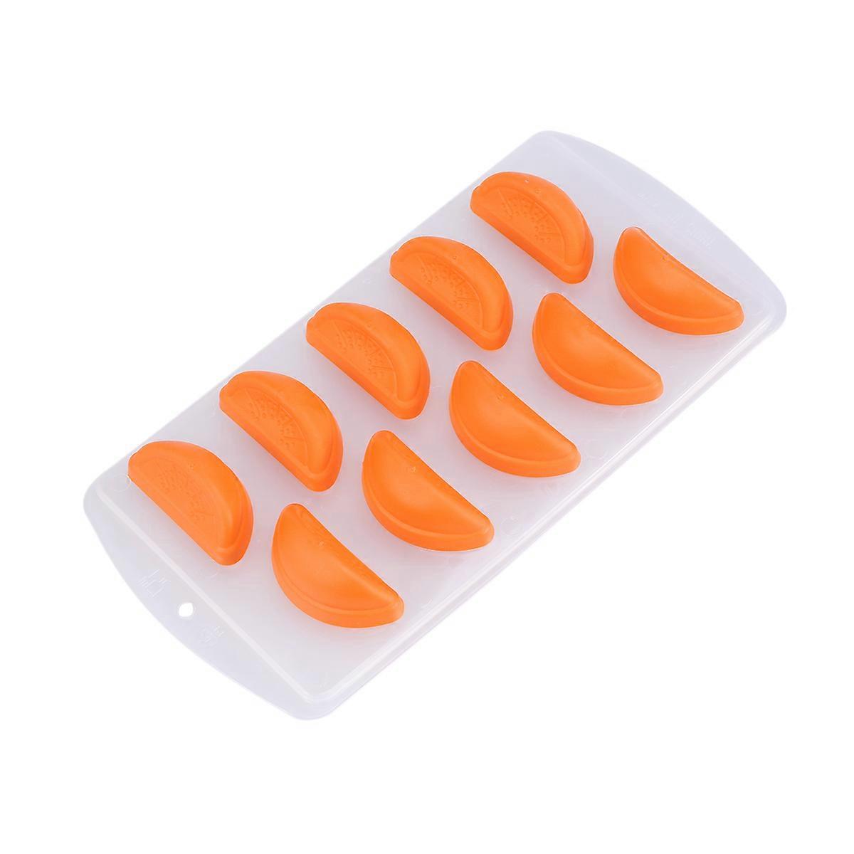 3Pcs Orange Silicone Ice Cube Molds for Popsicle and Ice Making Tray