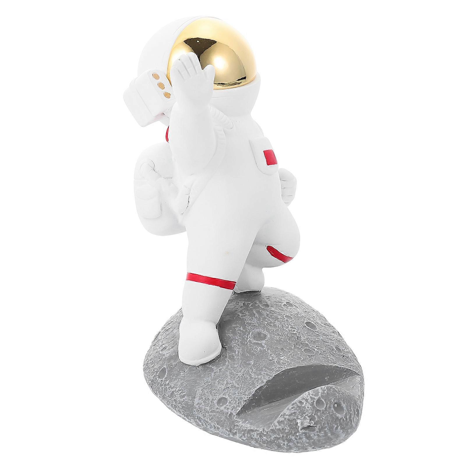 Creative Astronaut Phone Stand for Desktop Use 4Pcs Golden Figurine Pack