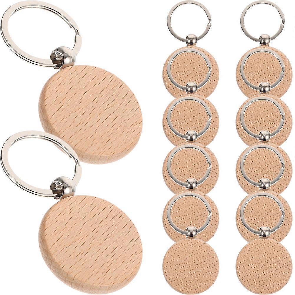 Wooden Keychain Blanks for Crafting Unfinished DIY Key Tags 48Pcs