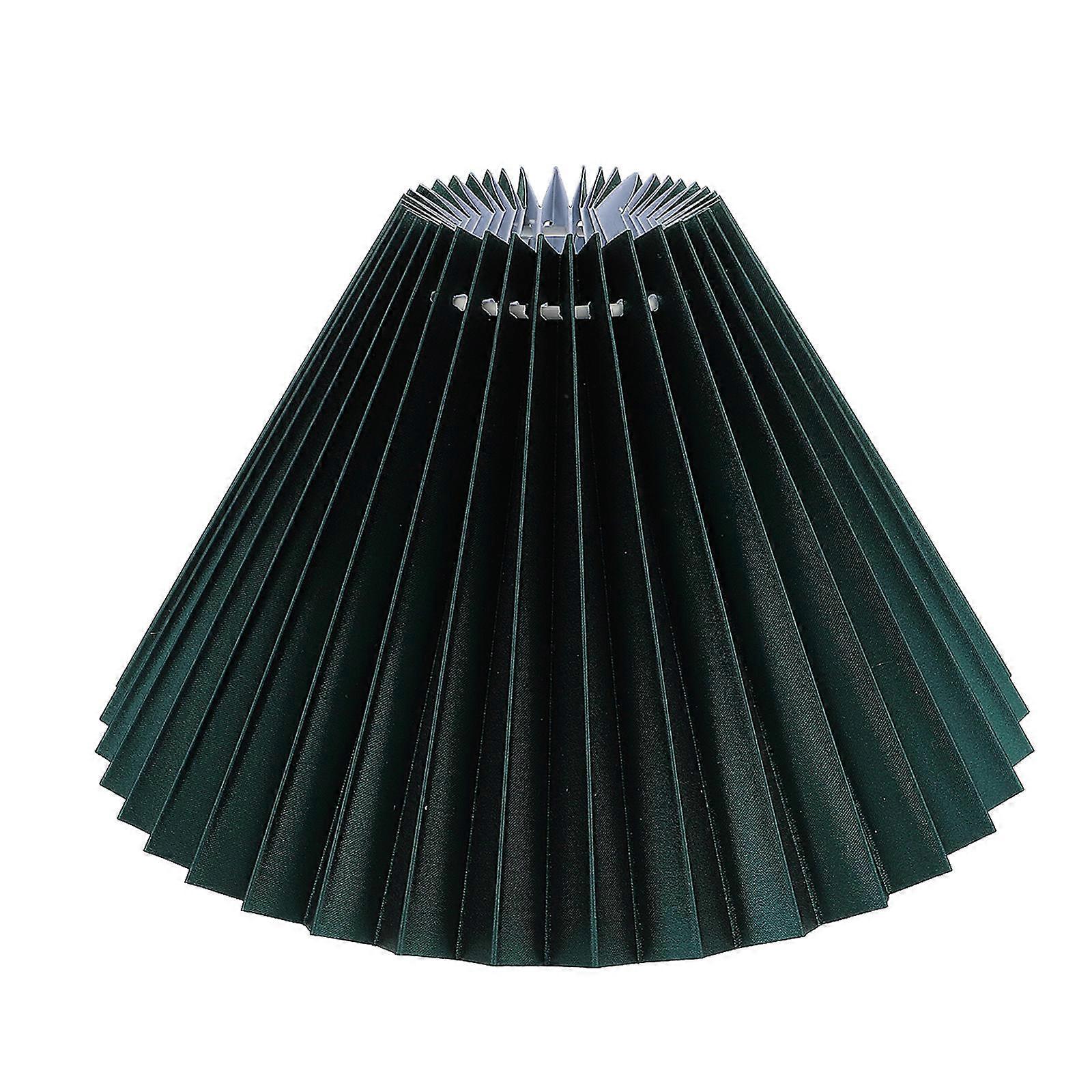 Cloth Craft Lamp Cover for Table Light 3Pcs Dark Green Pleated Lampshade