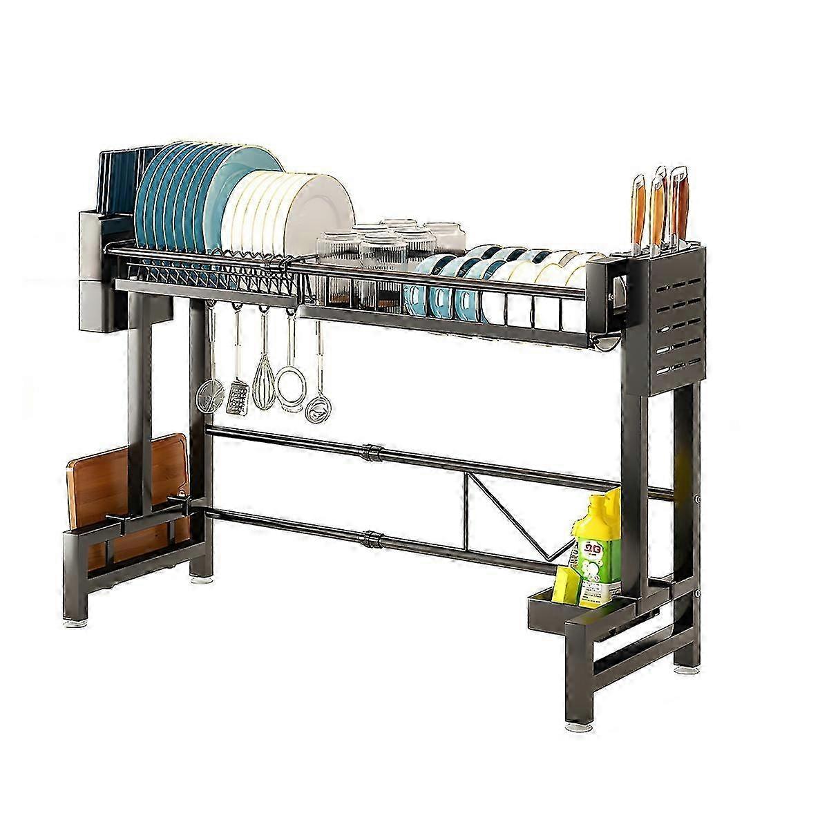 Kitchen Sink Rack Retractable Countertop Dish Storage Multi-function Dish Storage 2025