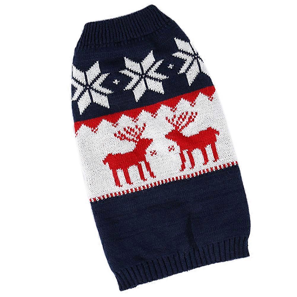 Cat Coat Christmas Deer Pattern Knitted Sweater for 2Pcs Pets