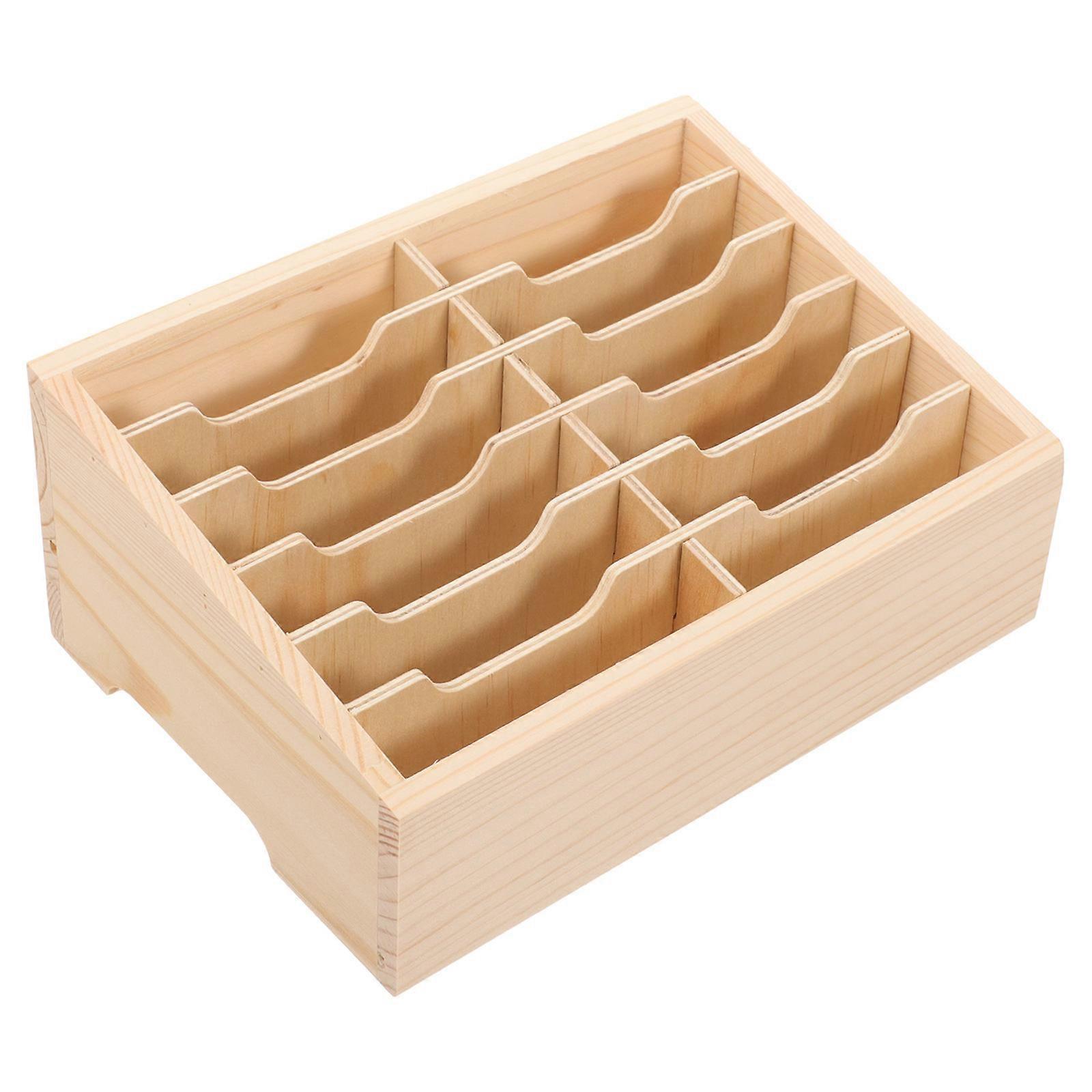 Multi-Use Rectangular Phone Management Display Case For Students Office Workers 8.25X5.89X3.38in Rustic Design 5Pcs