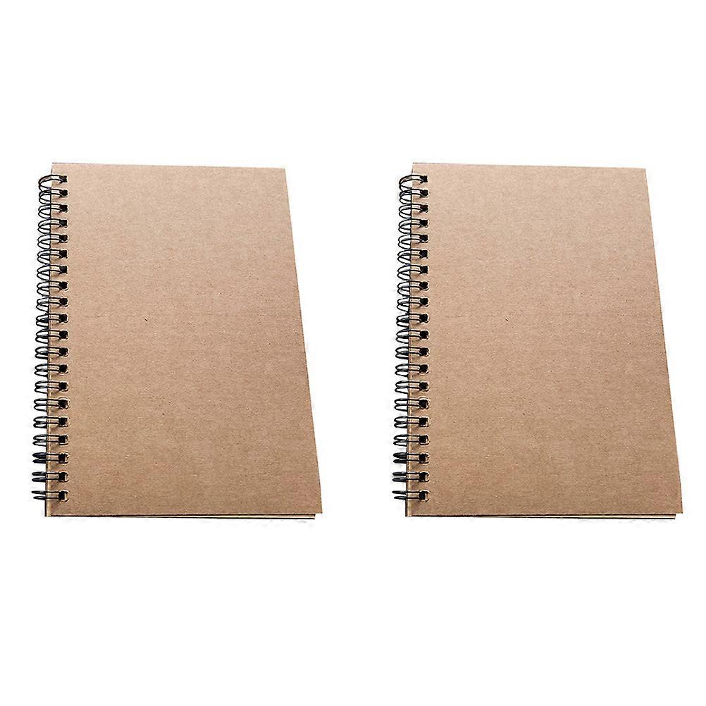 DIY Kraft Paper Notebook Spiral Coil for Writing 6Pcs Coffee Notepad