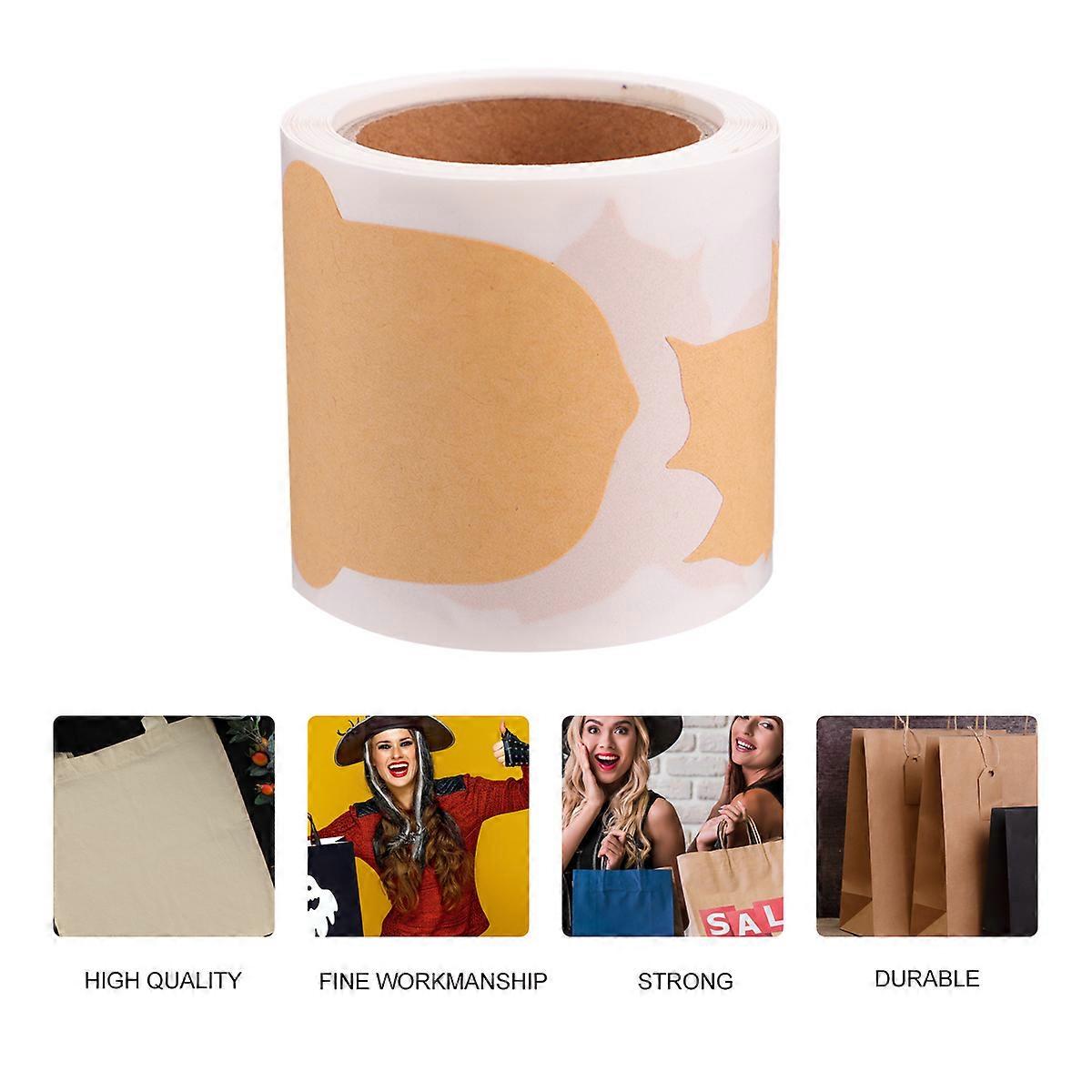 Kraft Paper Sticker Roll for Decoration 1 Roll with Creative Maple Leaf Design