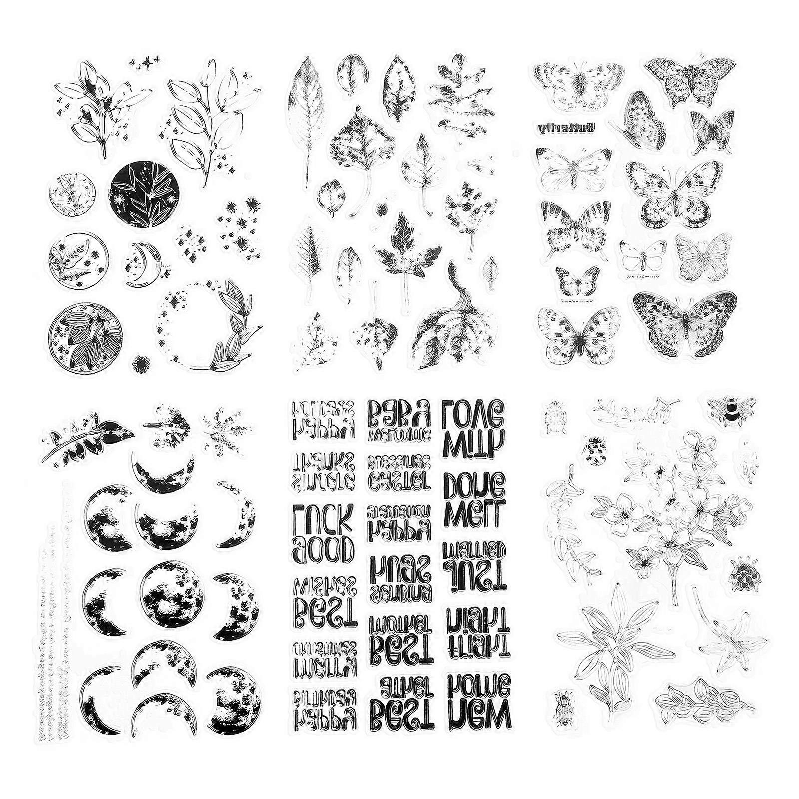 Decorative Transparent Stamps Scrapbooking Supplies For Craft Enthusiasts 16x11cm Assorted Color Durable Silicone 24Sheets