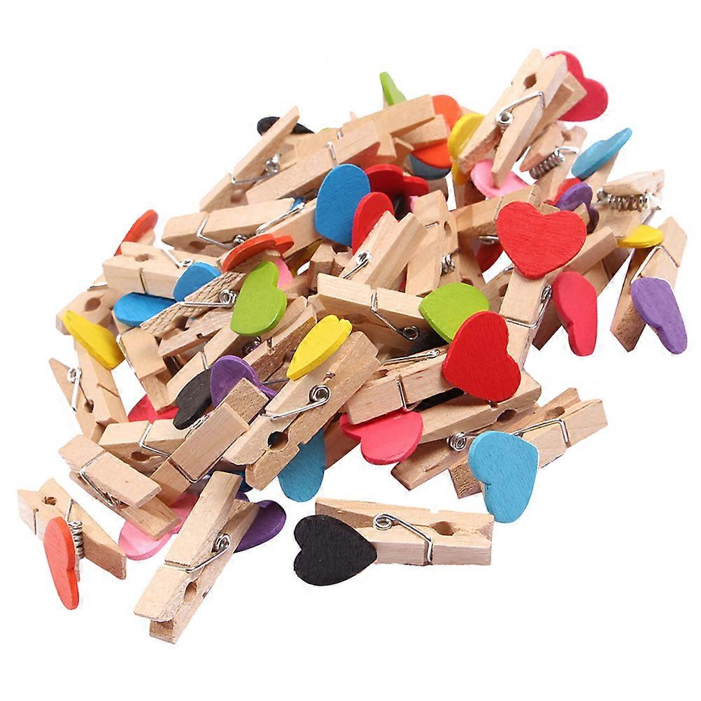 Decorative Wooden Picture Clips for Holding Photos 2Sets Assorted Color