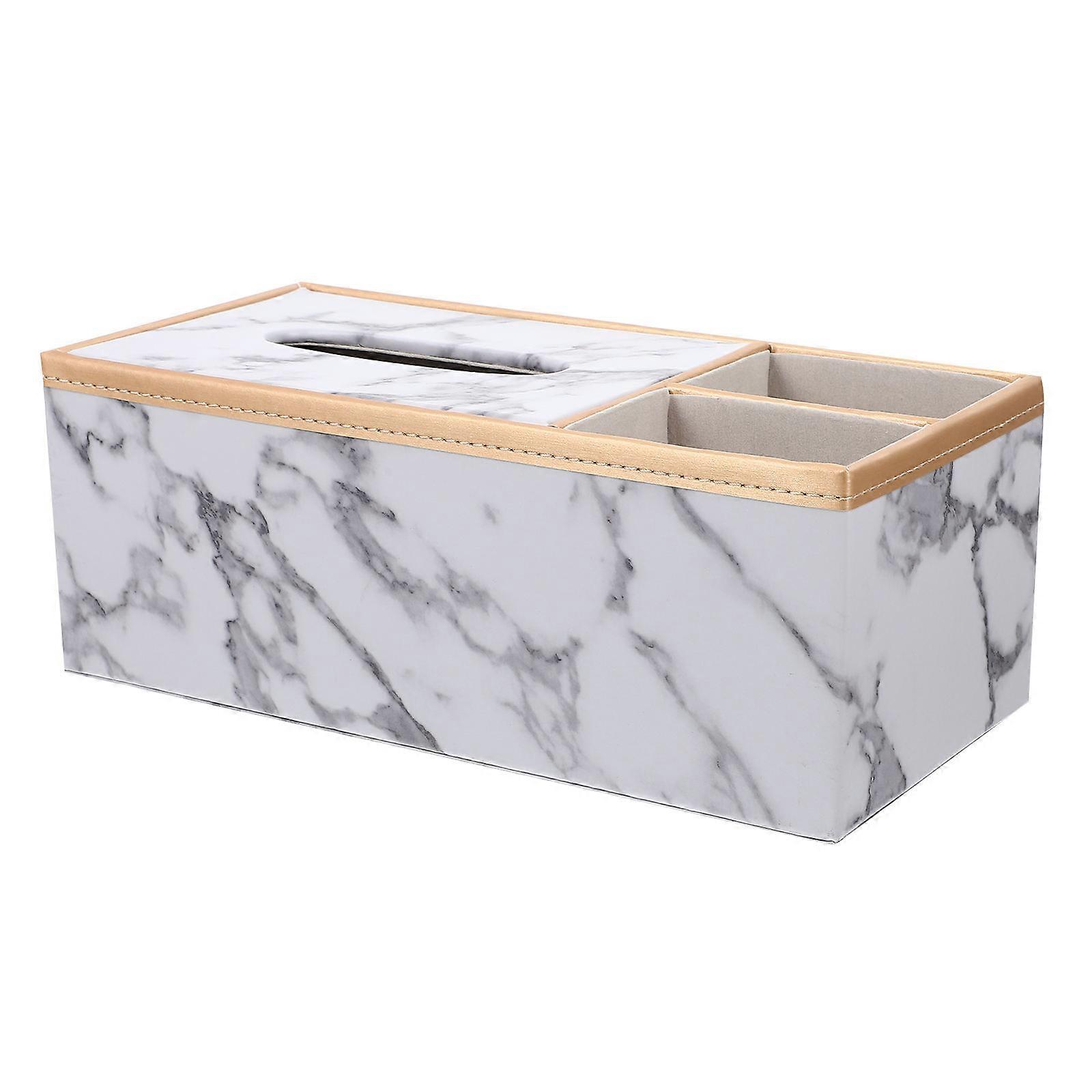 Practical Tissue Holder Marble Grain Box Cover for Storage 2Pcs