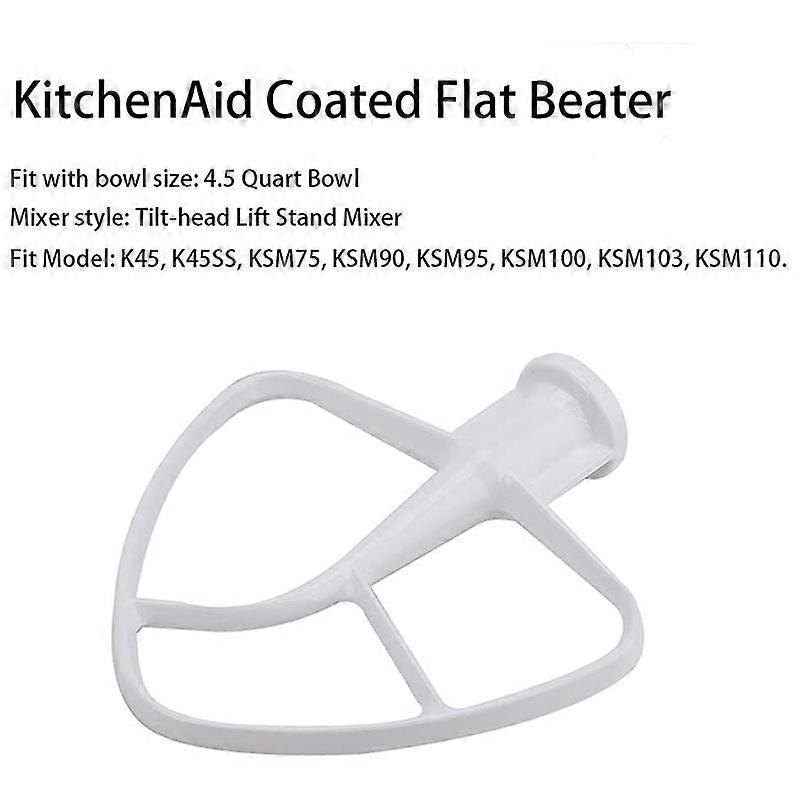 K45DH Dough Hook K45B Coated Flat Beater K45WW Wire Whip Fit for Stand Mixer with 4.5Qt 5 Qt Bowl fo