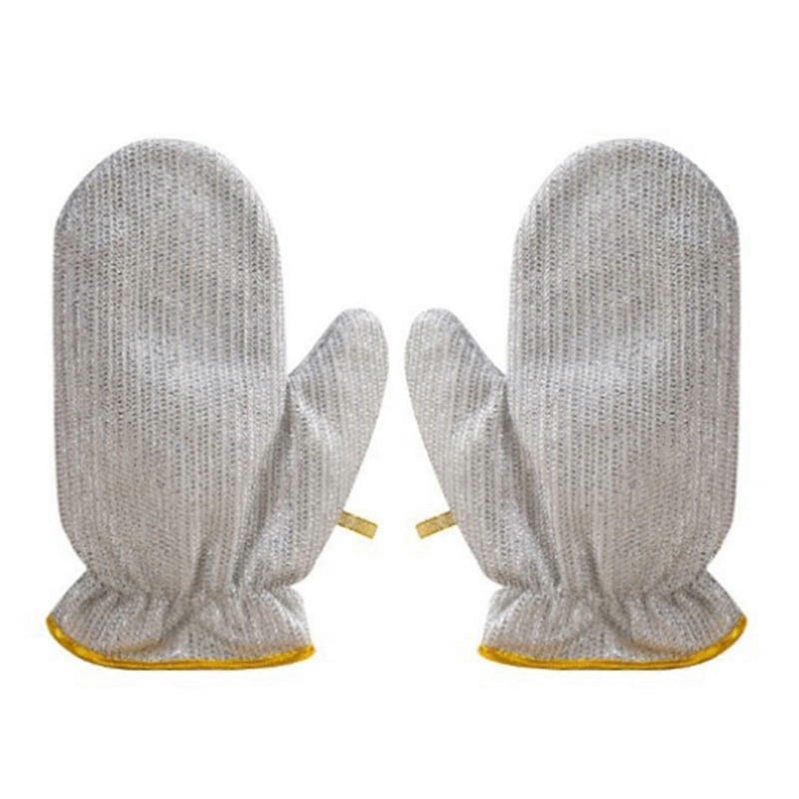 Wire Dishcloth Multipurpose Wire Dishwashing Clean Gloves Kitchen Tool 1Pair