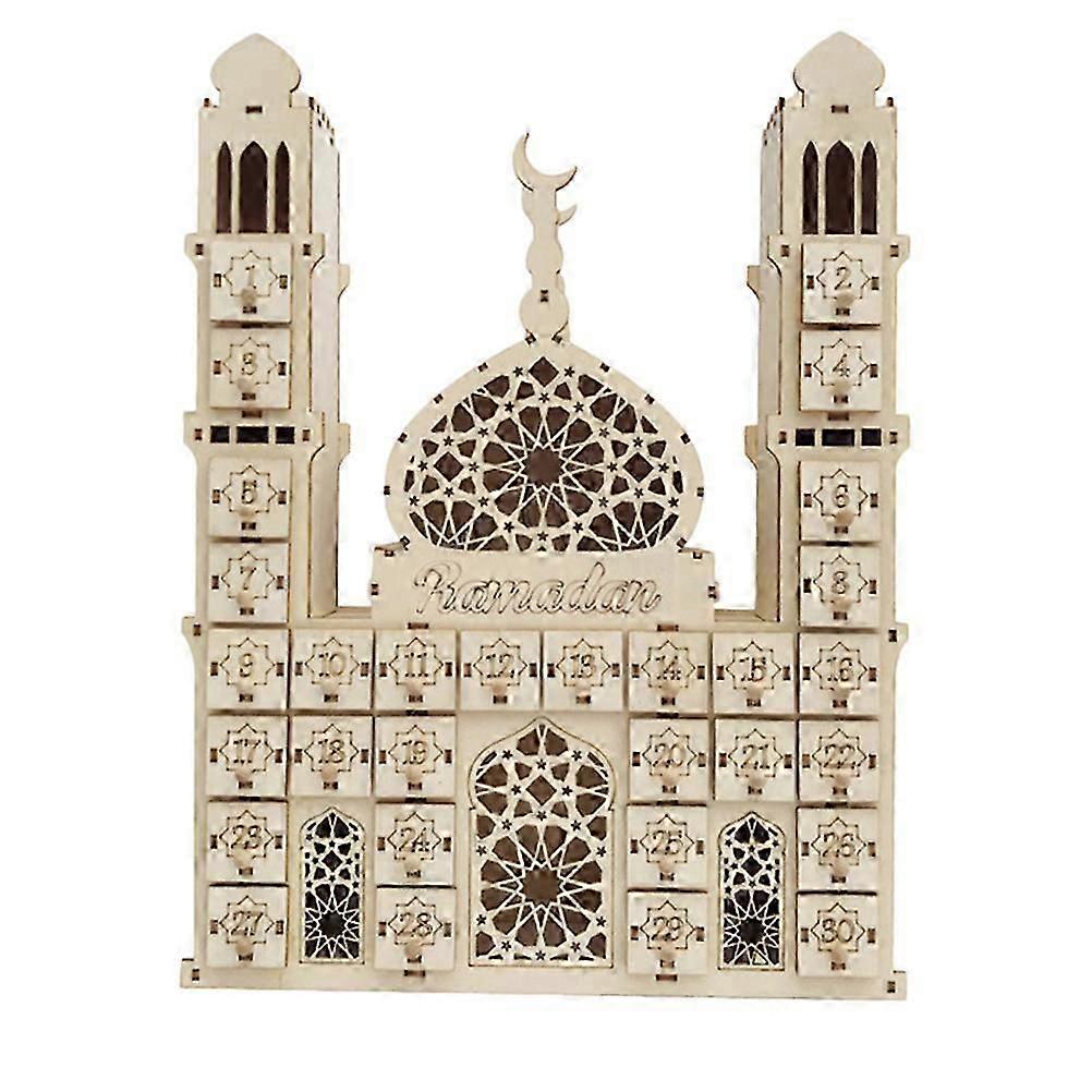 1 قطعة قابلة لإعادة الاستخدام العد التنازلي ملصق ديكور الإبداعي رمضان التقويم (الكاكي)