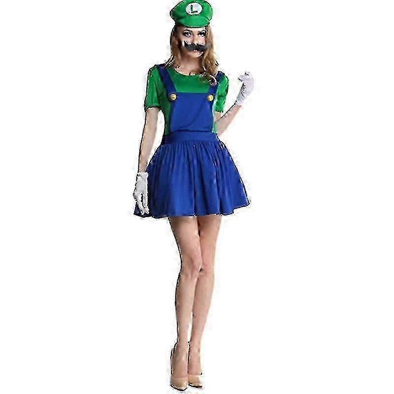 スーパーマリオルイージコスプレ衣装高品質の大人の子供