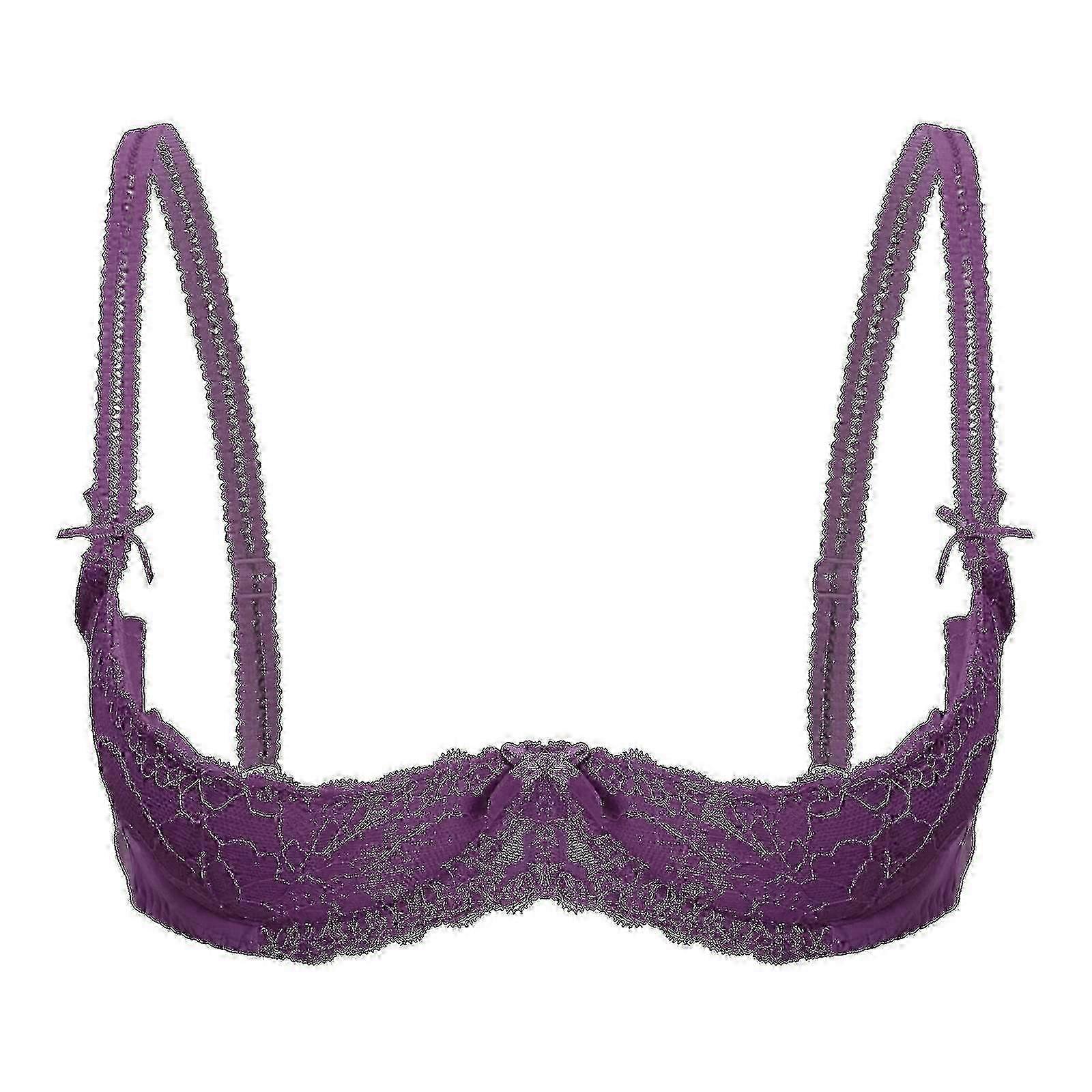 Női fehérnemű nyitott mellkasmelltartó 1/2 csésze push up drót alatti csipke melltartó állítható pánt szivacs párnázott melltartó melltartó banmo