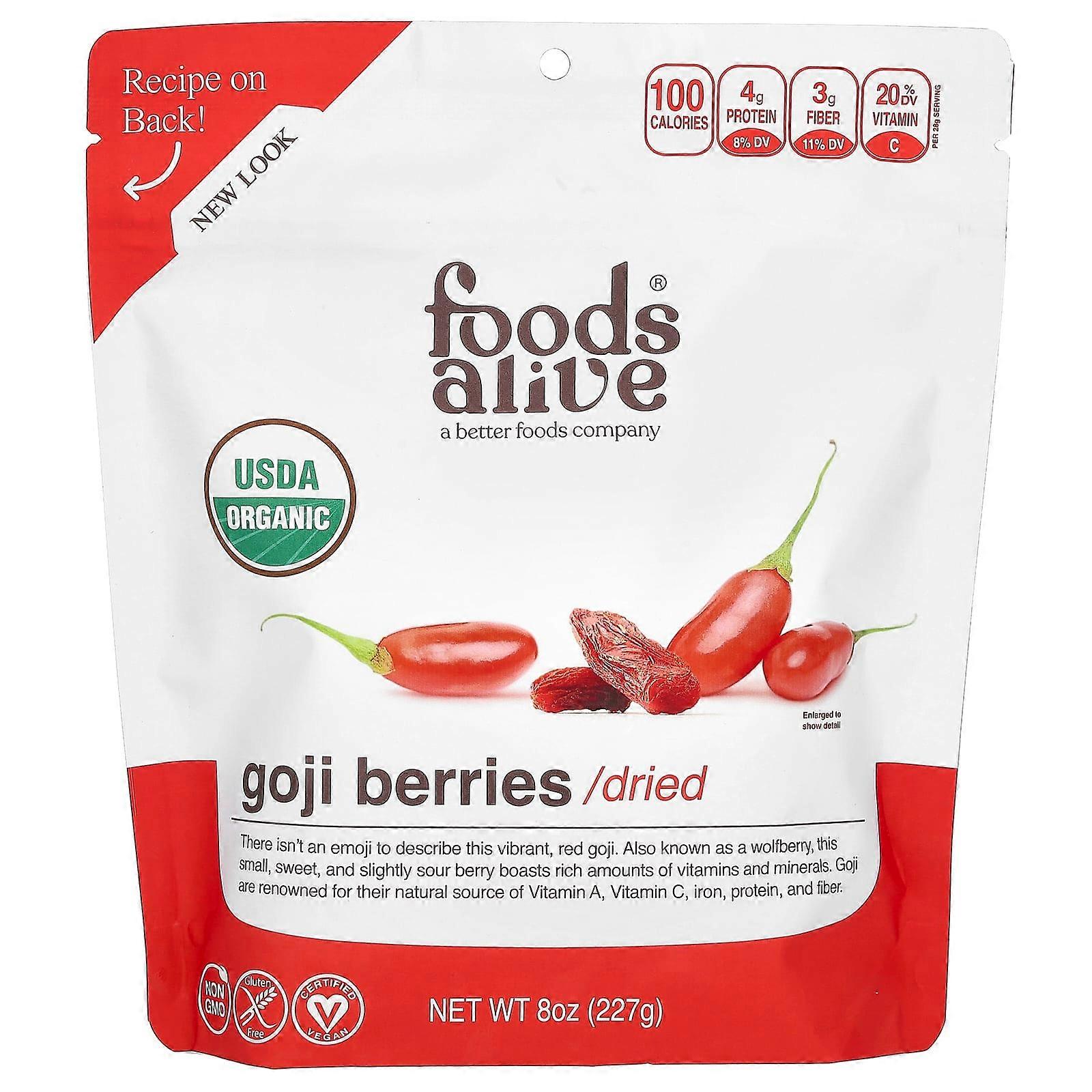 Organic Goji Berries, Dried, 8 oz (227 g)