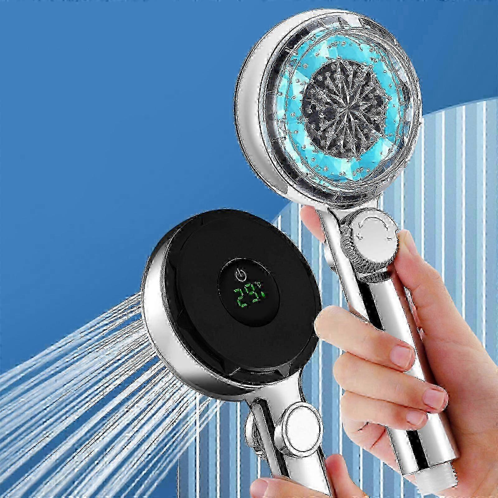 Hand Shower,High Pressure Shower Heads With Digital Temperature Display And On Off Led Shower High Pressure Shower ,Water Temperat f54 miao8