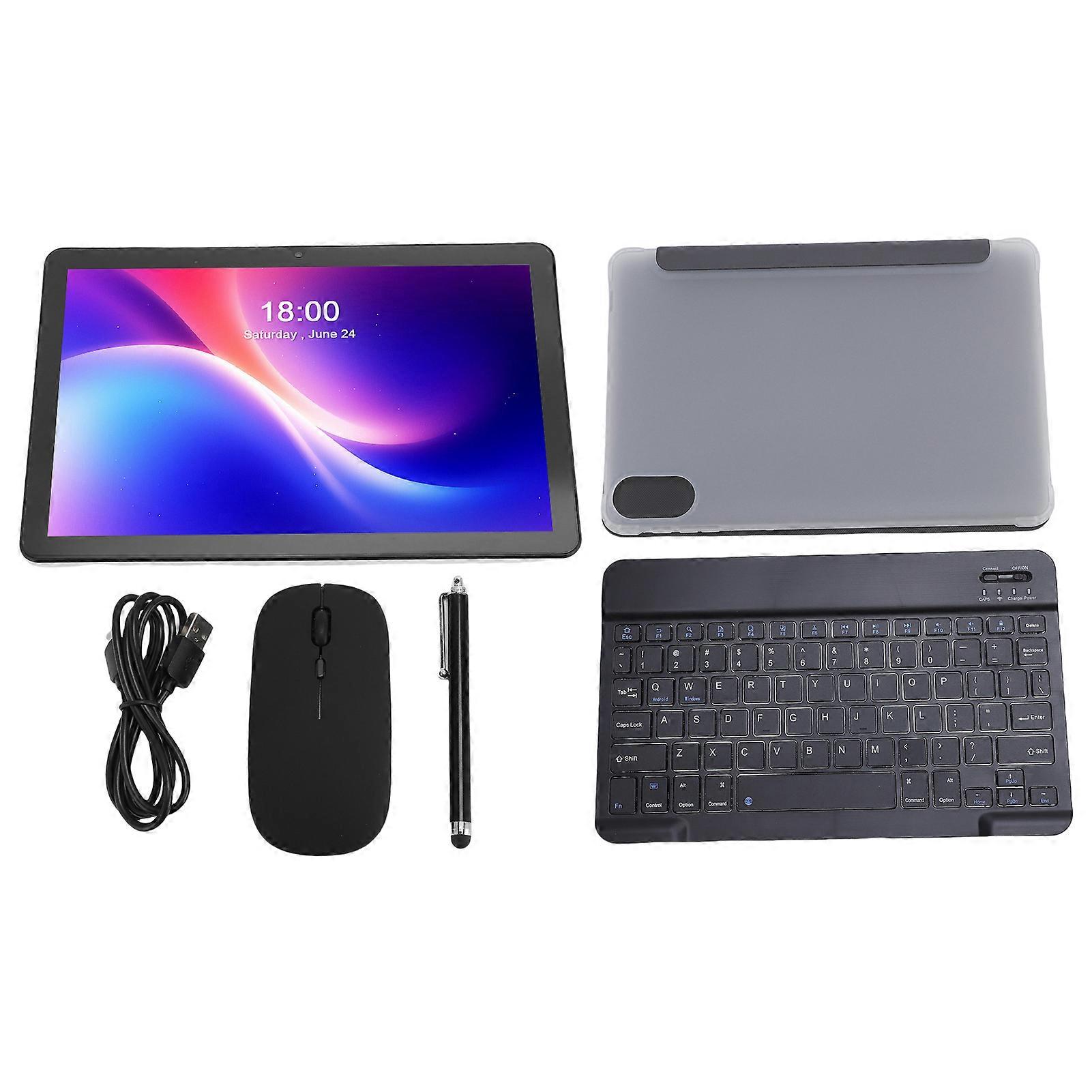 10.1 Inch Tablet for Android 14 8 Core 8GB RAM 32GB Storage WiFi Keyboard Mouse Case Pen