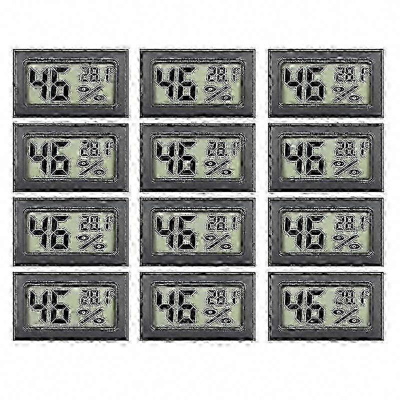 12 Pack Mini Digital Thermometer Hygrometer with LCD Display for Indoor Temperature Humidity Monitoring in Celsius55 SZRH