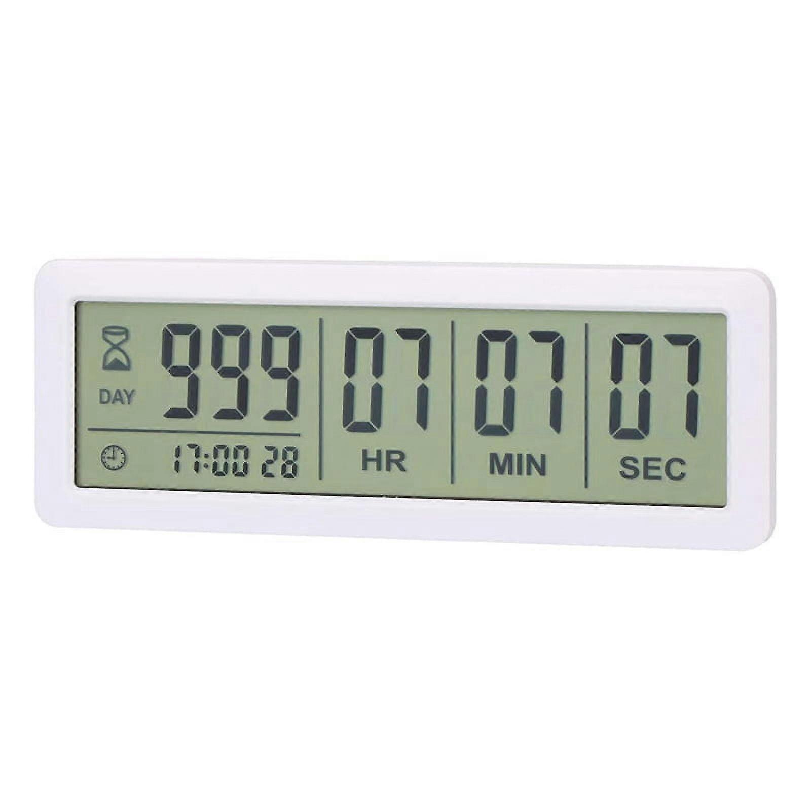 Big Digital Countdown Days Clock - 999 Count Down for Graduation Lab Kitchen (White)
