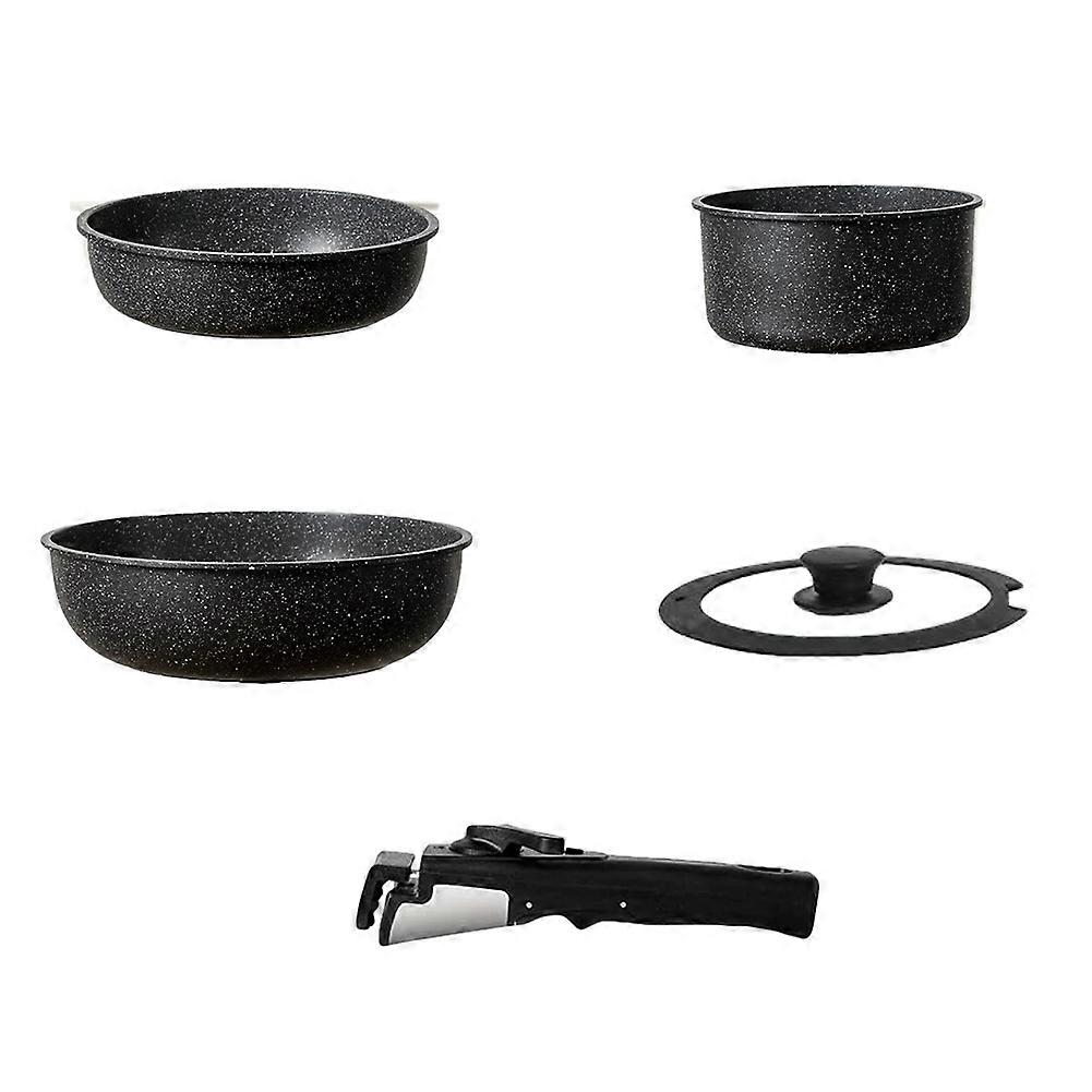 Pots and Pans Set Detachable Handle,5 Piece Nonstick Kitchen Cookware Sets,Stackable Pots Pans Set with Removable Handle