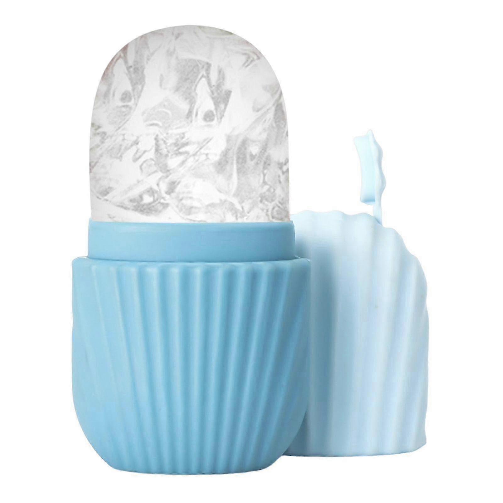 Ice Face Roller Ice Cube Mold with Lid Anti-slip Ice Tray Shrink Pores Ice Maker for Eye Puffiness Face Tightening Skin Rejuvenating