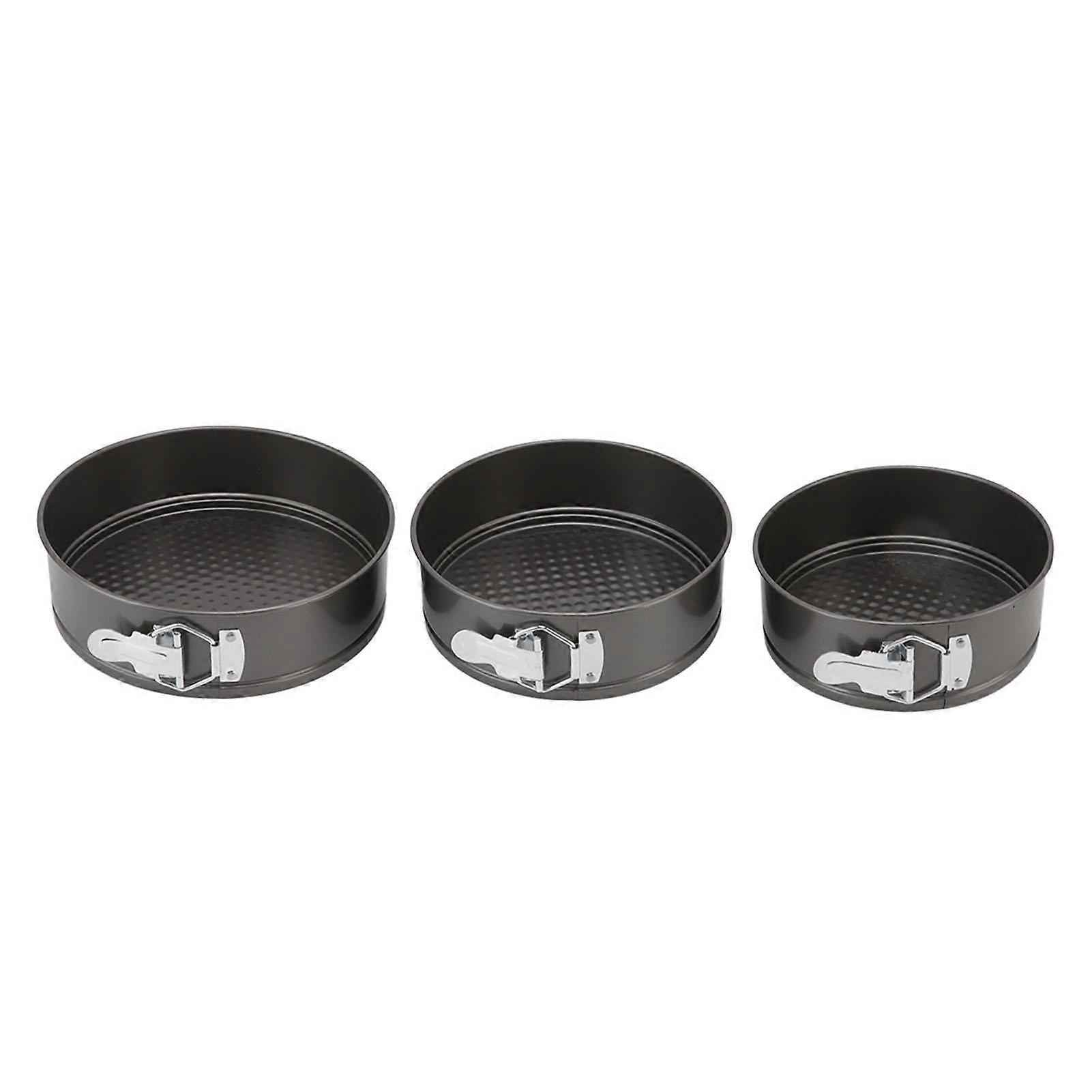 3Pcs Cake Pan Set Prevent Sticking Round Springform Pan with Removable Bottom Baking Tool for