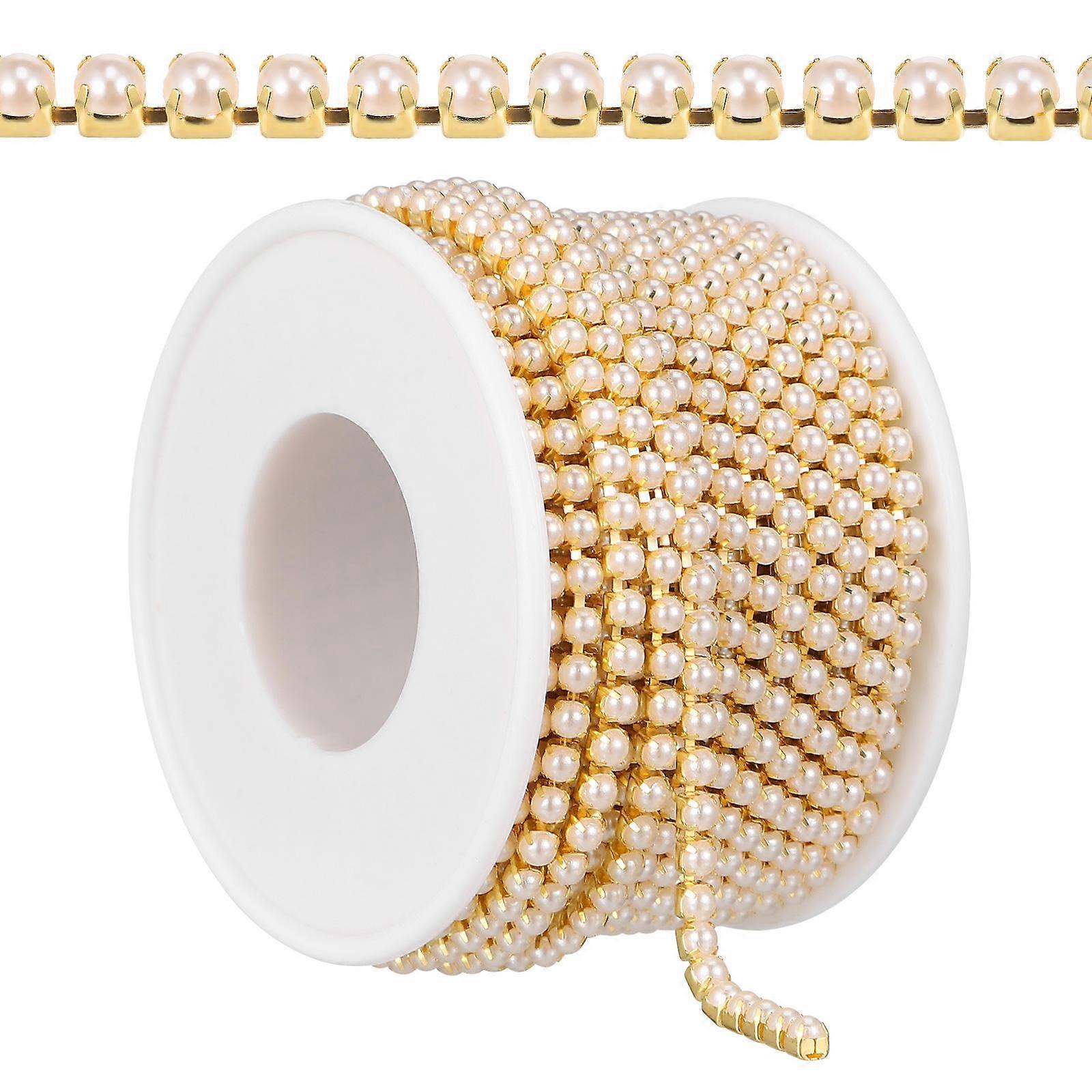 Pearl String Decorative Pearl Chain for Jewelry Making 1 Roll Multicolor