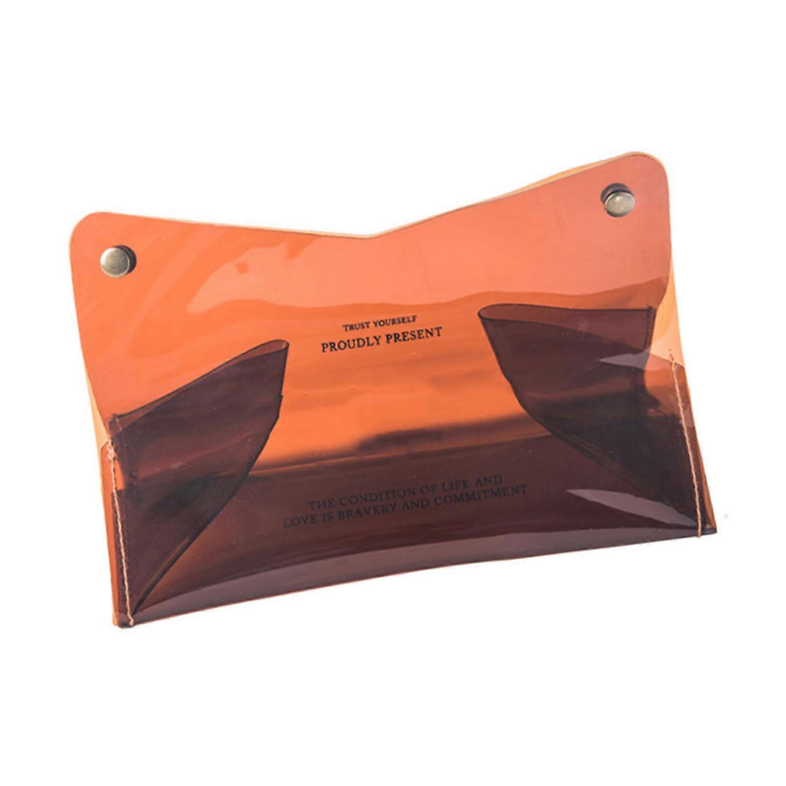 Multipurpose Tissue Organizers Storage Box Portable Household Accessory Fits Various Paper Sizes Transparent Brown