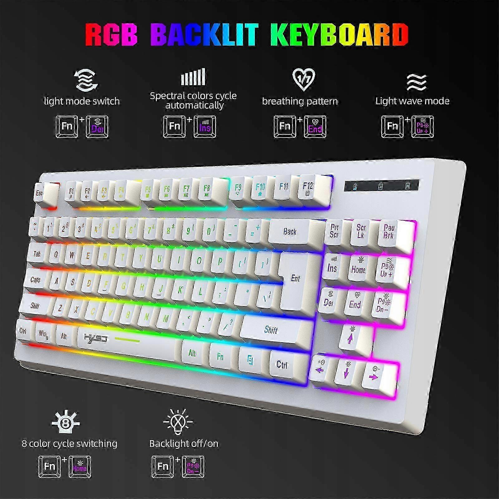 Wireless Membrane Keyboard For Desktop Computers White