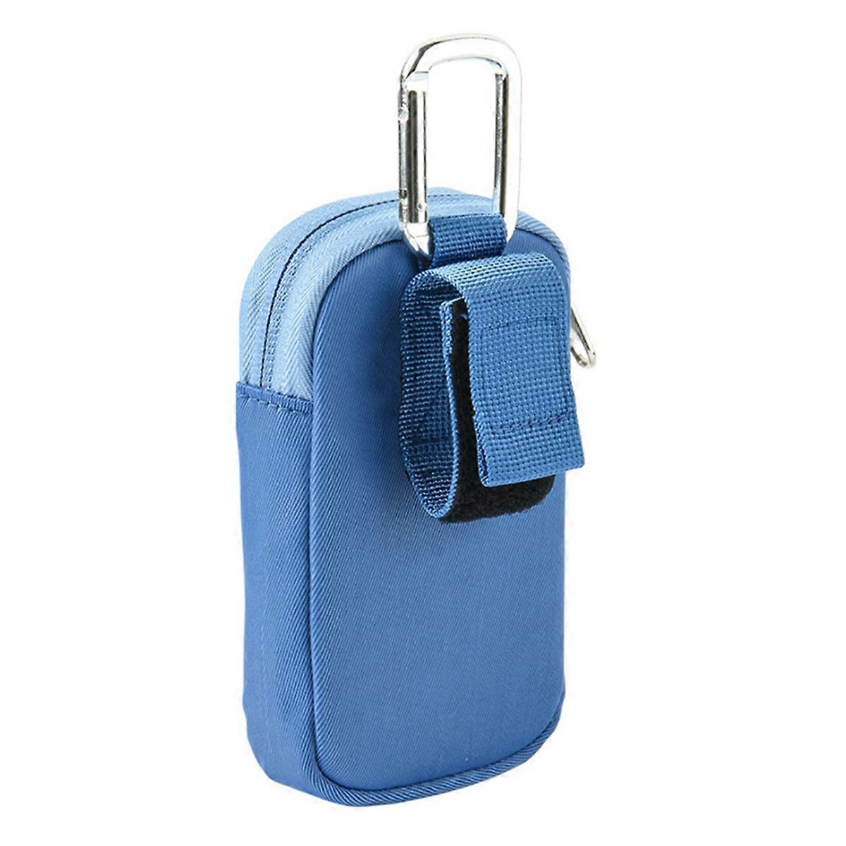 MP3/MP4 Portable Storage Bag with Buckle Dustproof with Convenient Clear Window for Direct Operation Blue