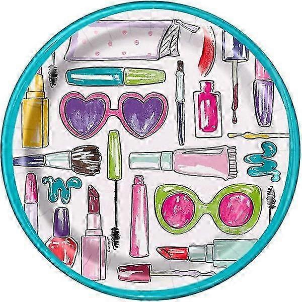 ユニークなパーティースパペーパーパーティープレート(8個パック)、マルチカラー。